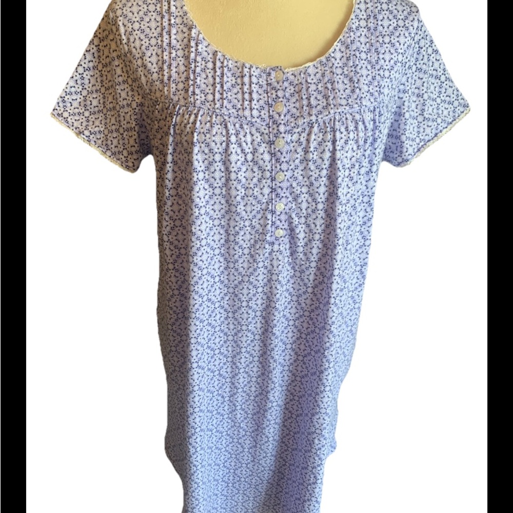 Aria Collection Nightgown Purple Floral w Pockets Medium 8-10